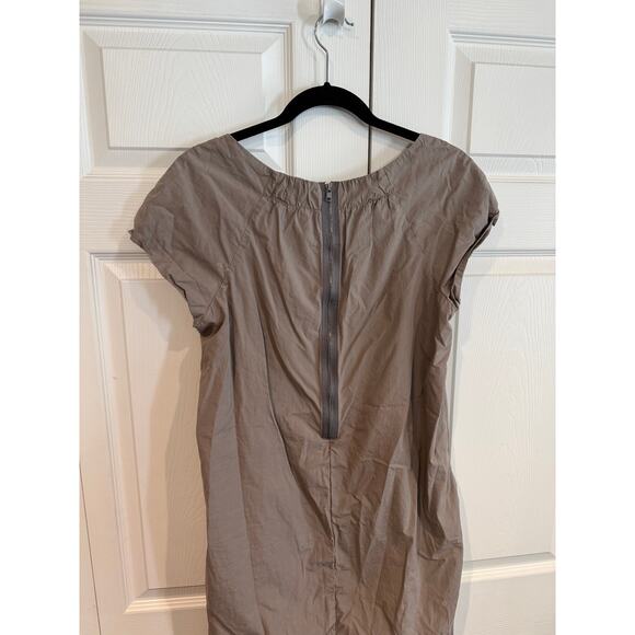 Vince Taupe Minimalist Natural Capsule Gathered Neck Dress Lightweight - Picture 8 of 8